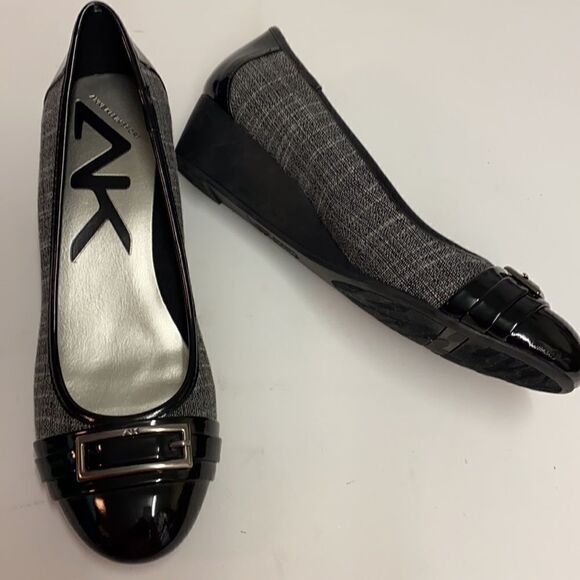 Anne Klein Sport Sadique Patent leather and tweed wedges Size 8.  B71 - Picture 7 of 9